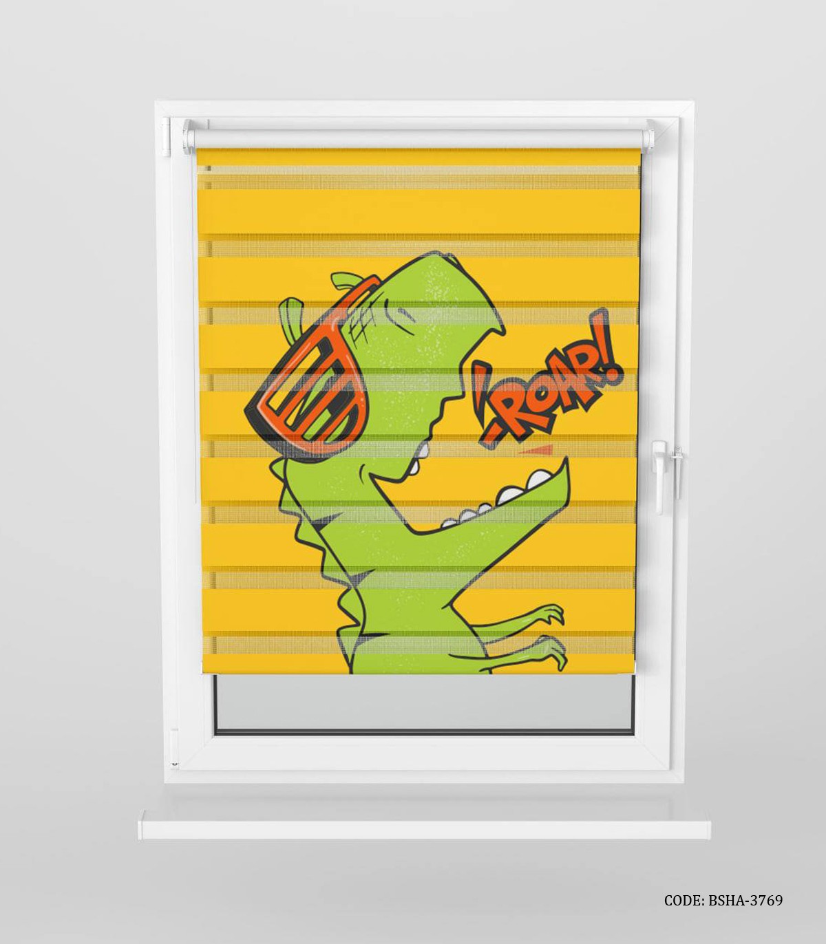 پرده زبرا اتاق کودک پسرانه طرح دایناسور مدل ROAR