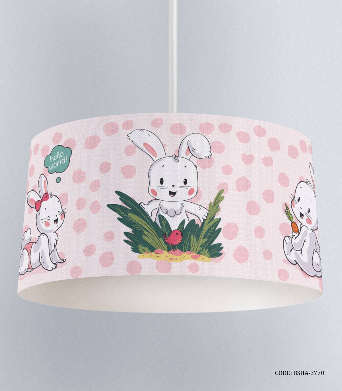 لوستر اتاق کودک دخترانه طرح خرگوش مدل Hello Baby