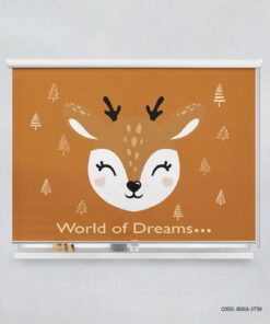 پرده شید اتاق دخترانه و پسرانه طرح گوزن مدل WinterWorld Of Dreams