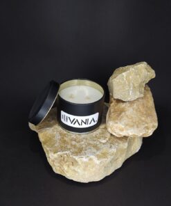 شمع قوطی مشکی وانیا مدل white