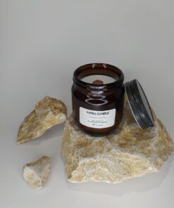 شمع جار قهوه ای مدل oak