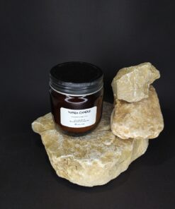 شمع جار قهوه ای مدل oak