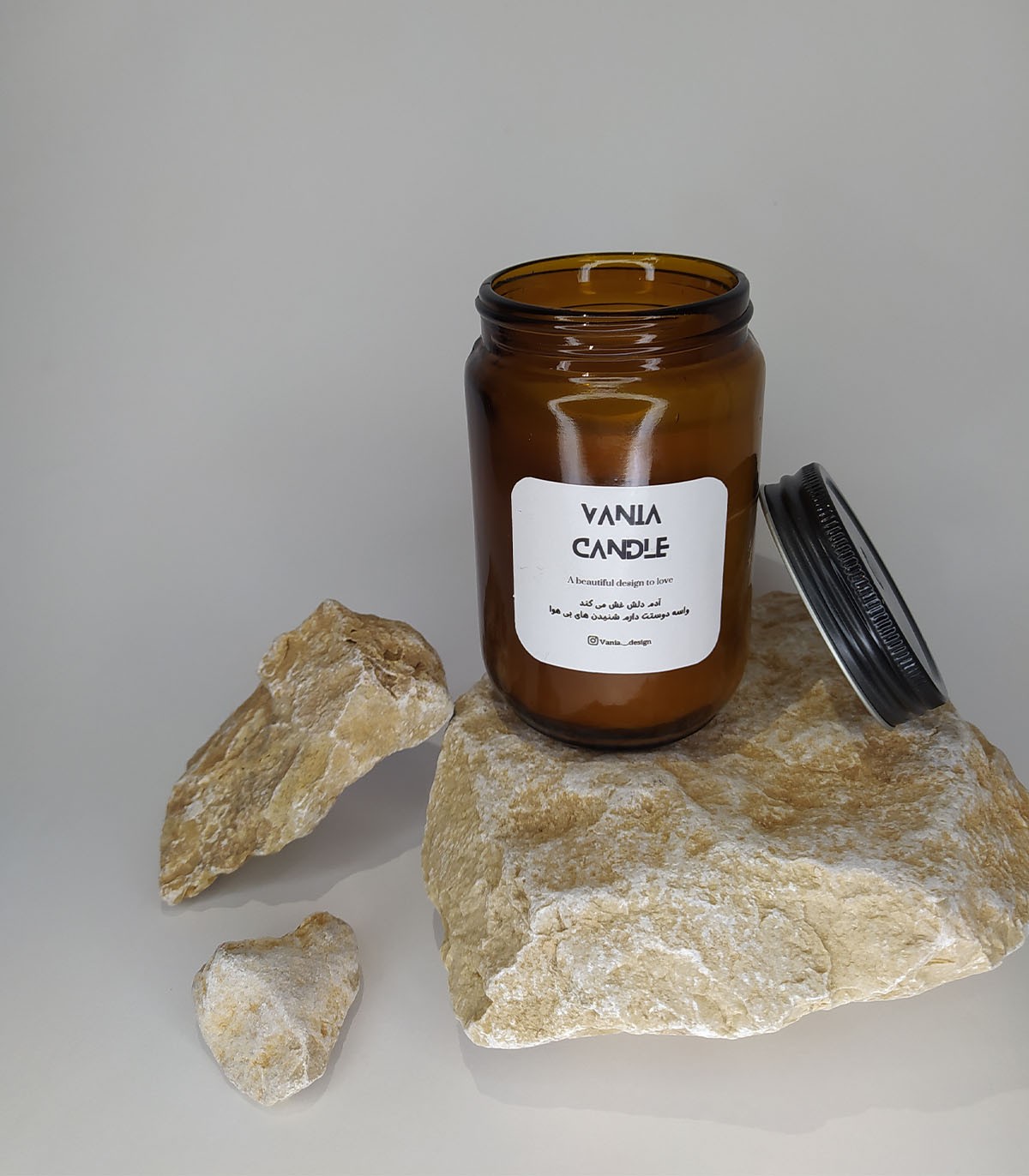 شمع جار قهوه ای مدل container