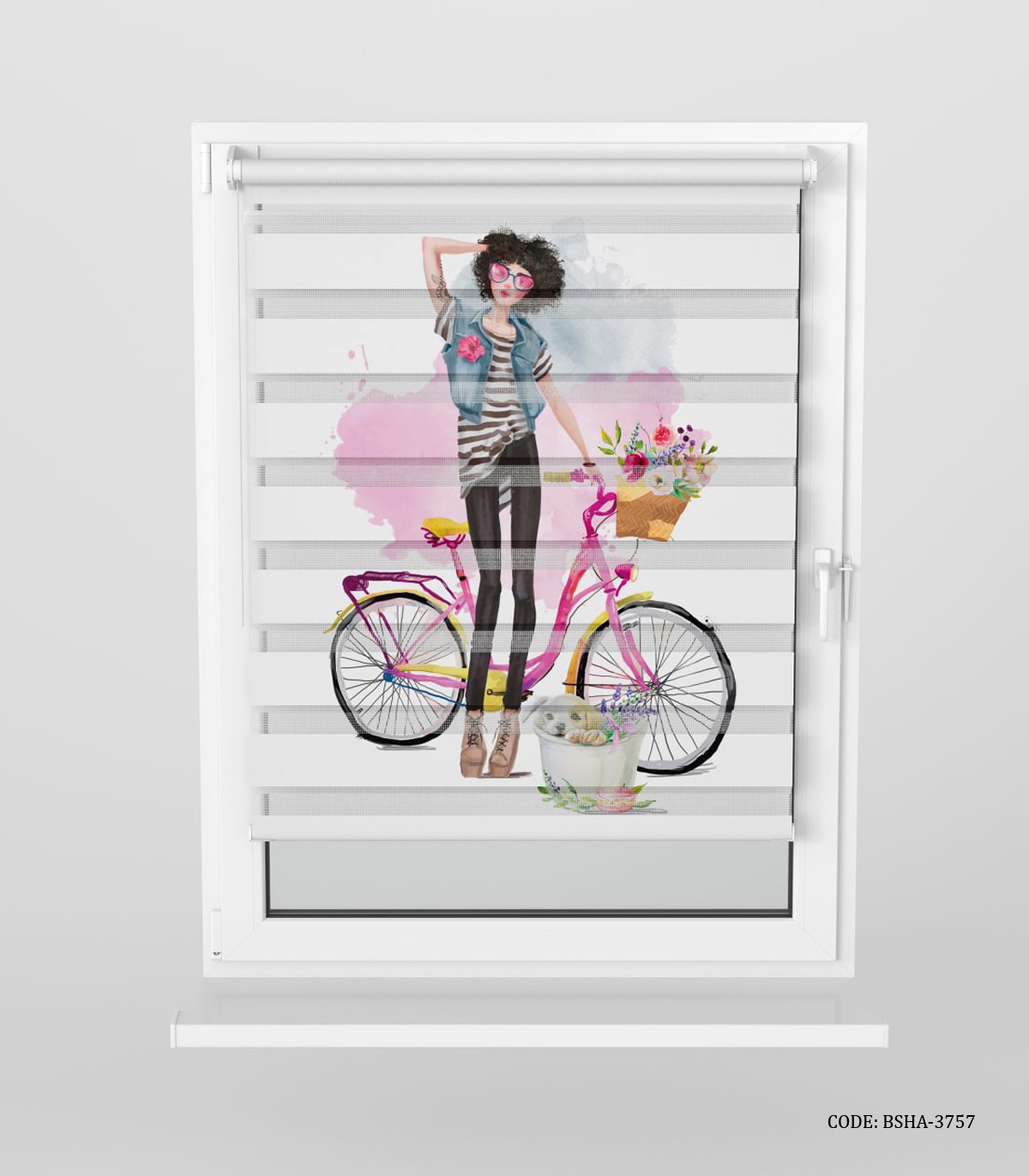 پرده زبرا اتاق دخترانه طرح دختر مدل Fashion Girl