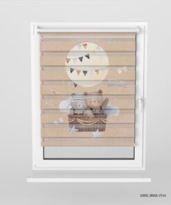 پرده زبرا اتاق کودک پسرانه طرح لوکوموتیو و خرس مدل Locomotive