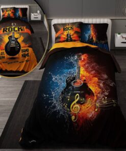 سرویس روتختی نوجوان پسرانه با لحاف دورویه طرحدار طرح گیتار