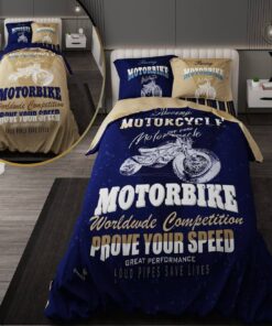 سرویس روتختی نوجوان پسرانه با لحاف دورویه طرحدار طرح موتورسیکلت