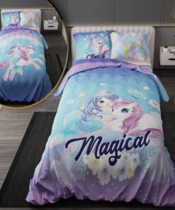 سرویس روتختی نوجوان دخترانه با لحاف دورویه طرحدار طرح پونی و پری