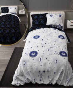 سرویس روتختی نوجوان پسرانه و دخترانه با لحاف دو رویه طرحدار طرح ماه وستاره
