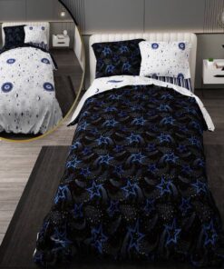 سرویس روتختی نوجوان پسرانه و دخترانه با لحاف دو رویه طرحدار طرح ماه وستاره