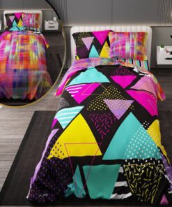 سرویس روتختی نوجوان دخترانه با لحاف دو رویه طرحدار طرح رنگارنگ