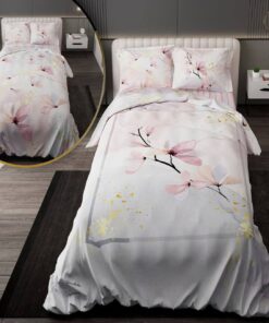 سرویس روتختی نوجوان دخترانه با لحاف دو رویه طرحدار طرح گل صورتی
