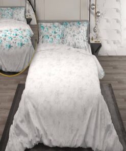 سرویس لحاف روتختی دو نفره دورویه طرحدار طرح گل آبی