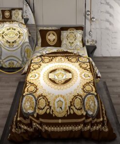 سرویس لحاف روتختی دو نفره دورویه طرحدار طرح کلاسیک ورساچه