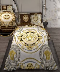 سرویس لحاف روتختی دو نفره دورویه طرحدار طرح کلاسیک ورساچه