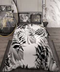 سرویس لحاف روتختی دو نفره دورویه طرحدار طرح برگ استوایی