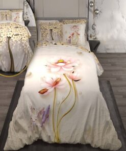 سرویس لحاف روتختی دو نفره دورویه طرحدار طرح نیلوفرآبی