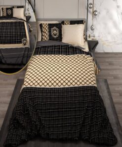 سرویس لحاف روتختی دو نفره دورویه طرحدار طرح چهارخونه