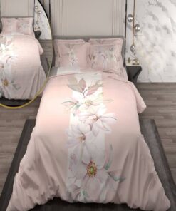 سرویس لحاف روتختی دو نفره دورویه طرحدار طرح گل سفید