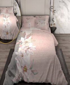 سرویس لحاف روتختی دو نفره دورویه طرحدار طرح گل سفید