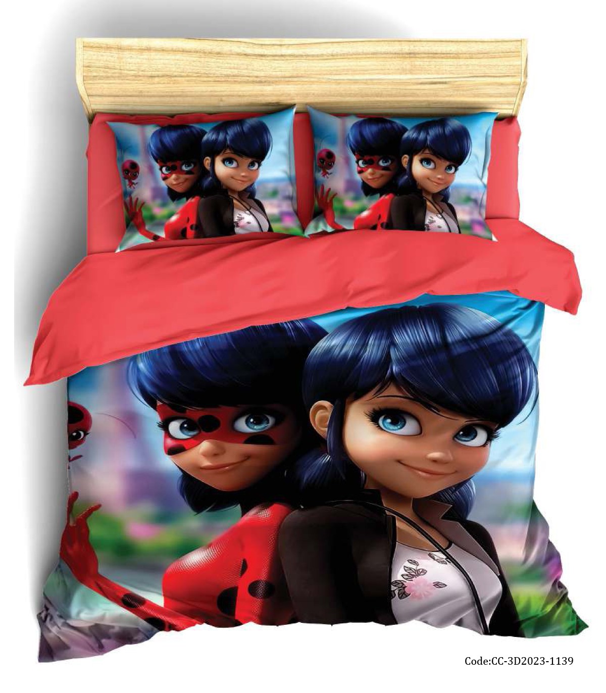 روتختی دخترانه سه بعدی کارتنی مدل دختر کفشدوزکی