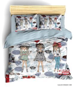 سرویس روتختی کودک دخترانه طرح سه بعدی فانتزی مدل UK Girls