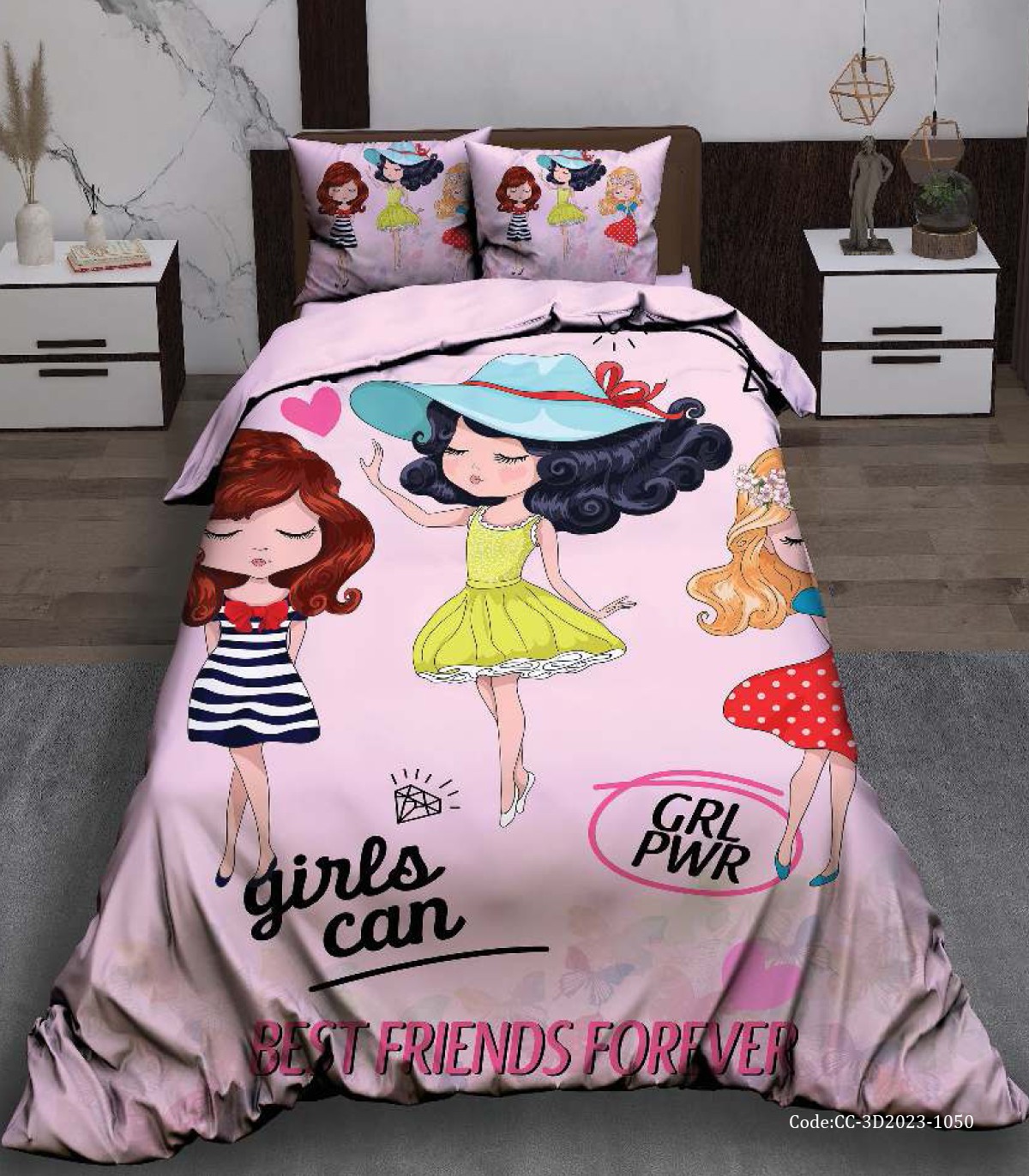 ست روتختی کودک دخترانه طرح فانتزی مدل Best Friends