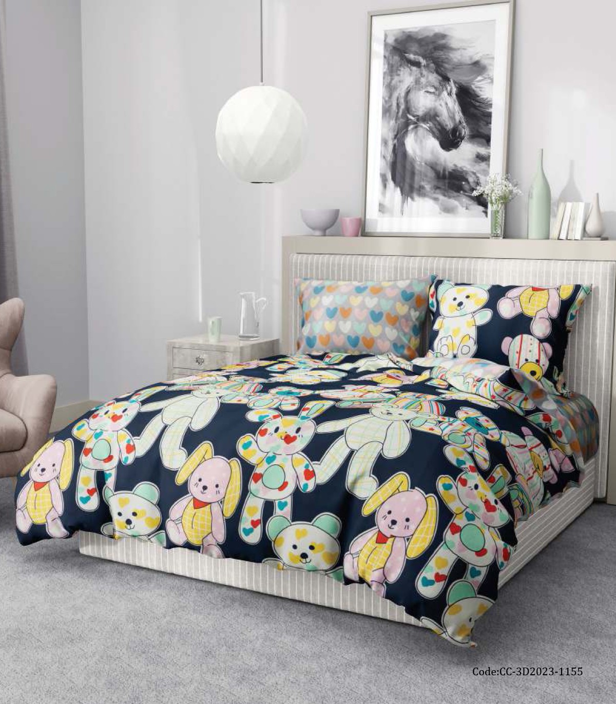 روتختی کودک دخترانه و پسرانه طرح عروسکی مدل Rabbits