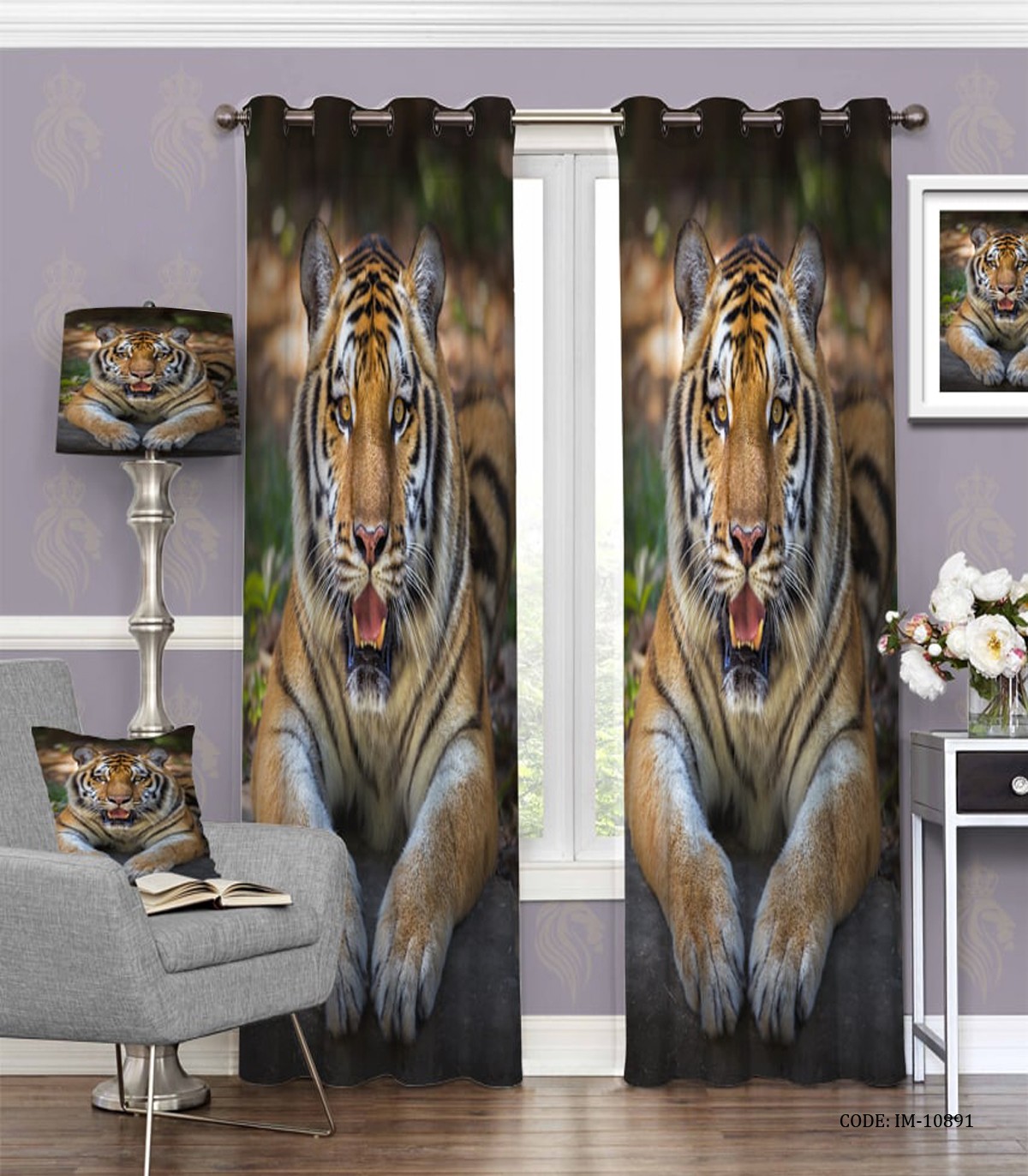 پرده پانچی طرح حیوانات طرح پلنگ