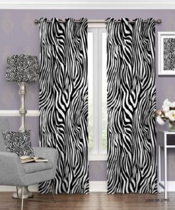 پرده پانچی شیک و ساده سیاه و سفید طرح گوره خری