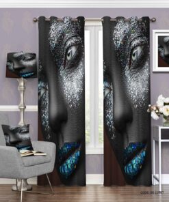 پرده پانچی آرایشگاهی تم آبی مشکی