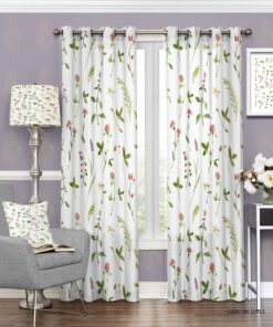 پرده پانچی اتاق خواب و پذیرایی طرح شیک گلی مدل اریسا