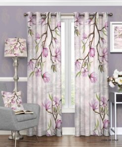 پرده پانچی اتاق خواب عروس طرح گل مدل شمیم