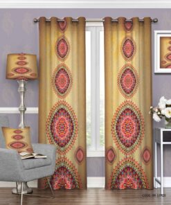 پرده پانچی طلایی اتاق پذیرایی طرح حلما