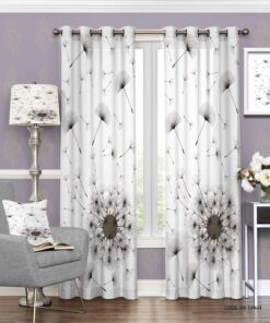 پرده پانچی سیاه و سفید مدل قاصدک