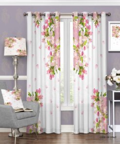 پرده پانچی اتاق خواب عروس طرح گل مدل اقاقیا