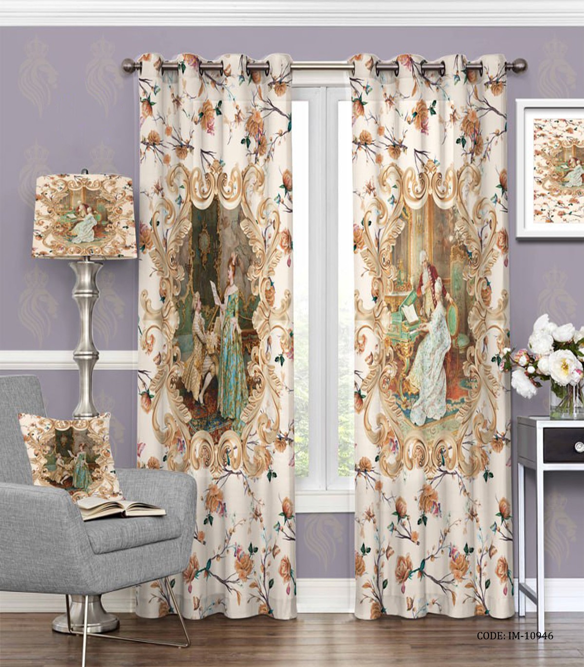 پرده پانچی طرح کلاسیک مدل لیزا