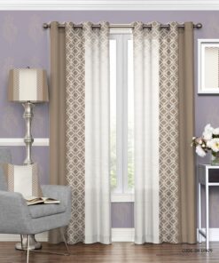 پرده شیک پانچی اتاق پذیرایی طرح نسکافه ای مدل دلاریس