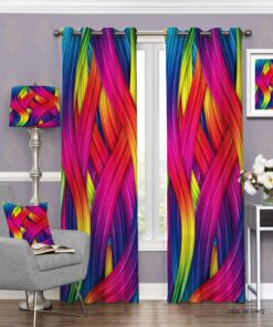 پرده پانچی با رنگ شاد مدل نیلا