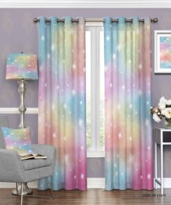 پرده پانچی با رنگ های شاد پاستیلی مدل رویا