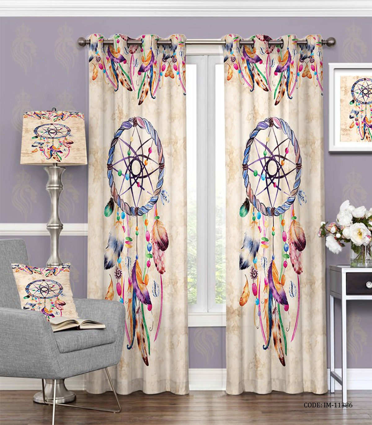 پرده پانچی اتاق خواب مدل مارتا