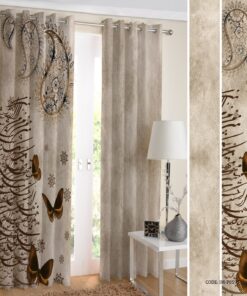 پرده پانچی کرم طرح خطاطی مدل عشق