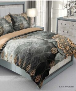 روتختی و لحاف دوختدار طوسی  دو نفره طرح ترنج مدل آروا