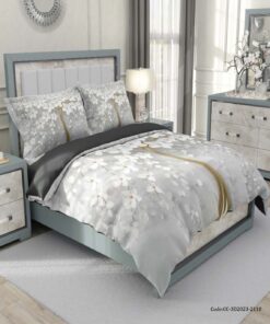 ست روتختی دو نفره طوسی طرح درخت رویاها