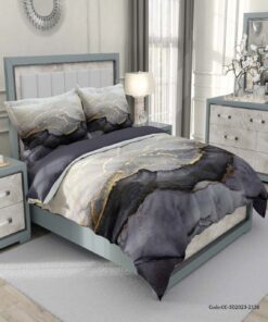 سرویس روتختی دو نفره  طرح سنگ ترکیب رنگ مشکی طلایی