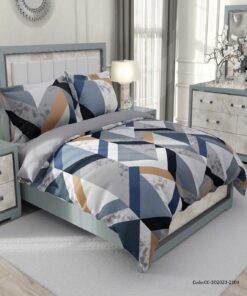 سرویس روتختی دونفره اسپرت طوسی آبی طرح زیگزاگی مدل آدنا