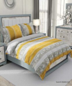 روتختی دونفره اسپرت راه راه طوسی زرد  مدل شهنام