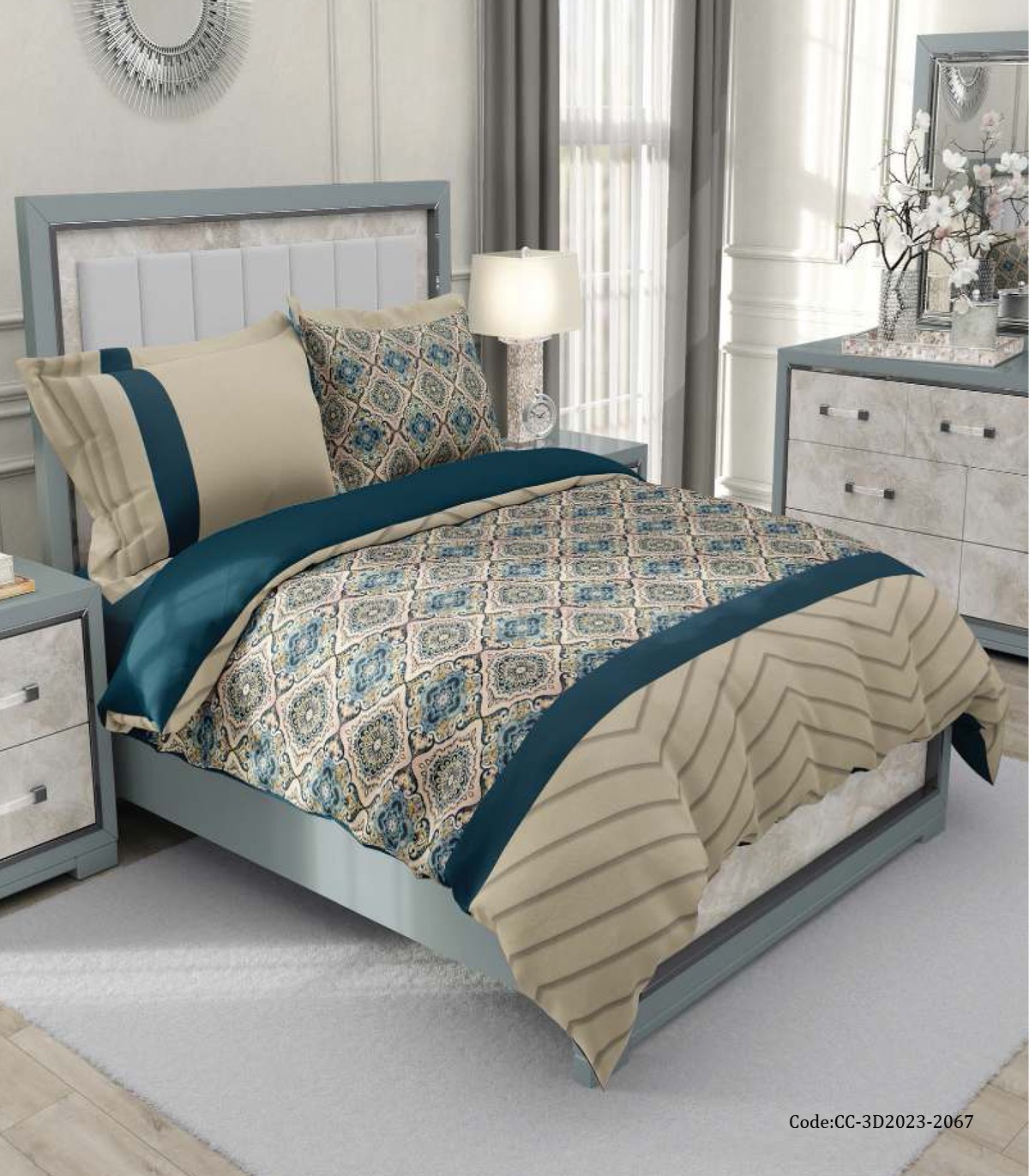 روتختی دونفره شیک نسکافه ای و سبز کله غازی مدل ویس