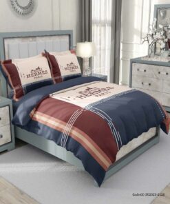 ست روتختی دونفره اسپرت چهارخونه طرح برند HERMES