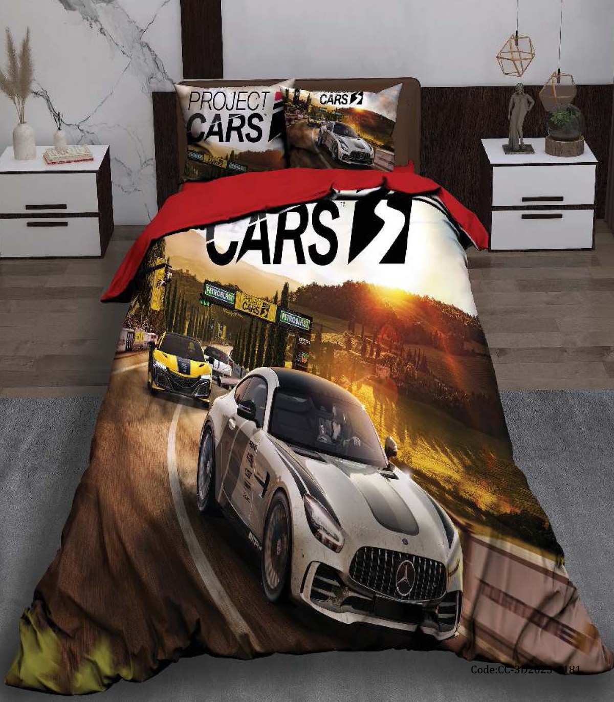 روتختی کودک پسرانه طرح ماشین مسابقه ای مدل Cars